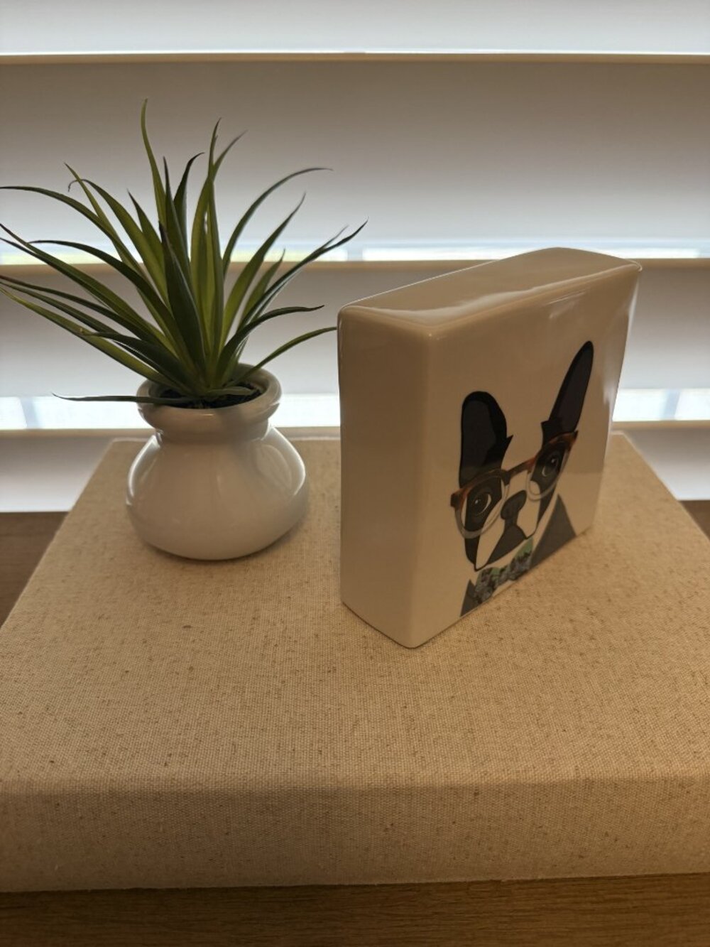 Rae Dunn Boston Terrier Ceramic Art Paperweight - Picture 2 of 4